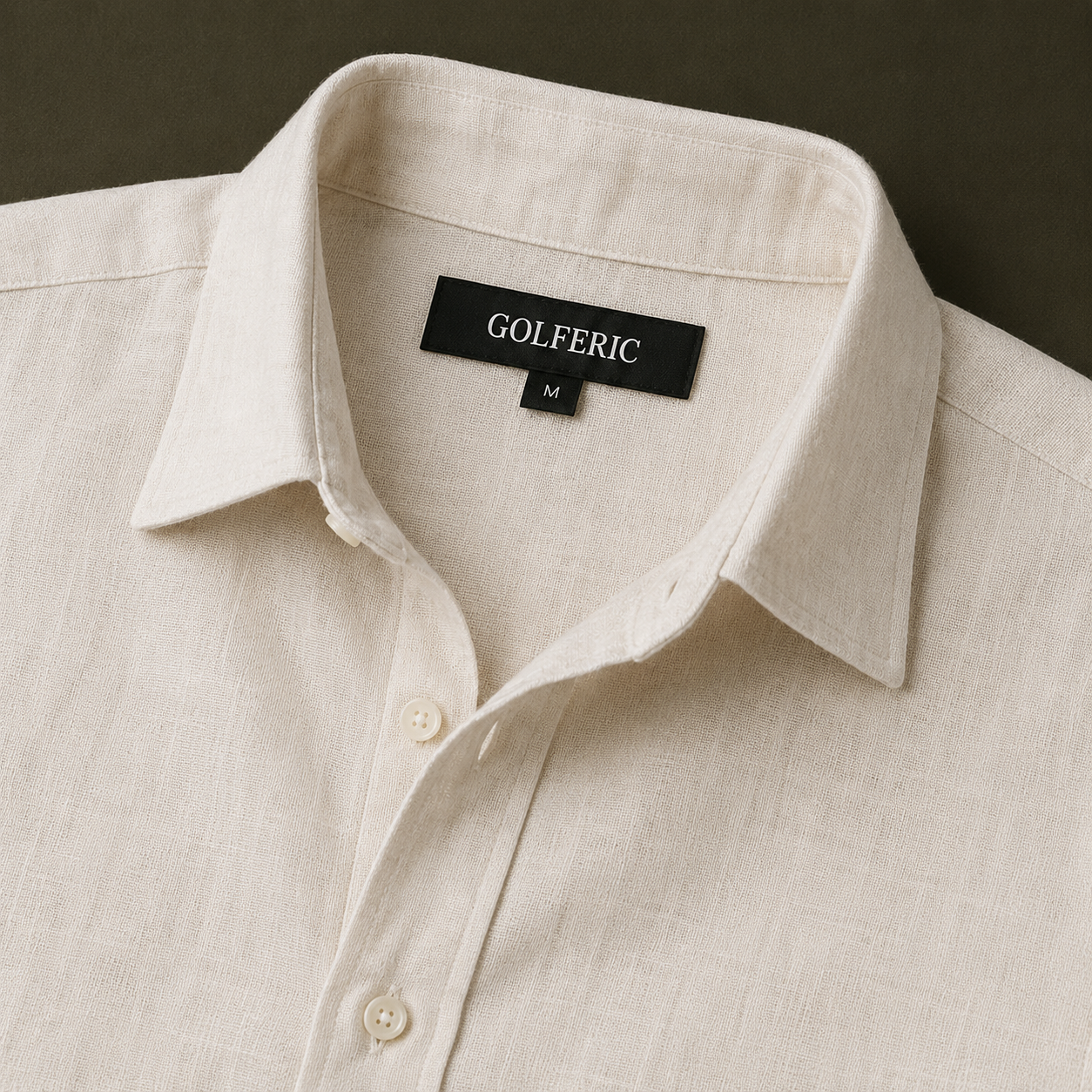Classic Linen Shirt Ivory detail image