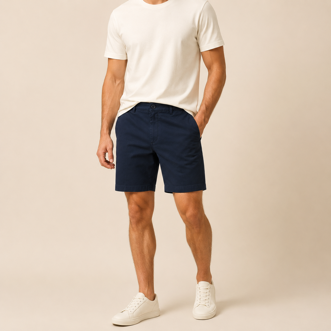 Tailored Casual Shorts Navy fit image